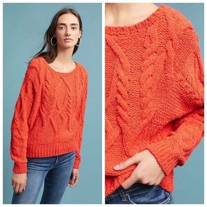 Anthropologie Sleeping On Snow Orange Sweater, XS